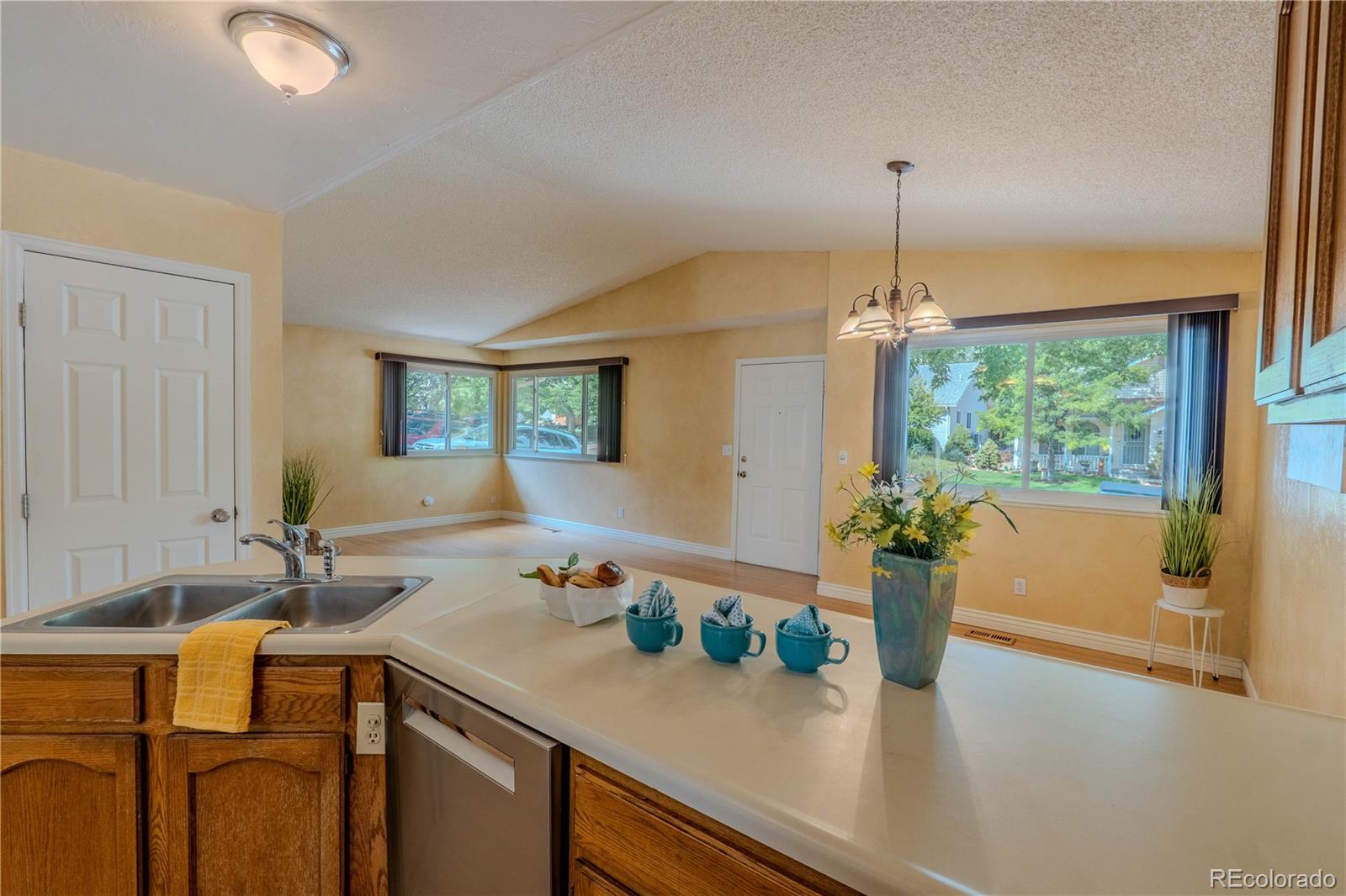 961 Columbine Avenue Colorado Springs, CO 80904 - Photo 16 of 47 a kitchen with a sink and a potted plant