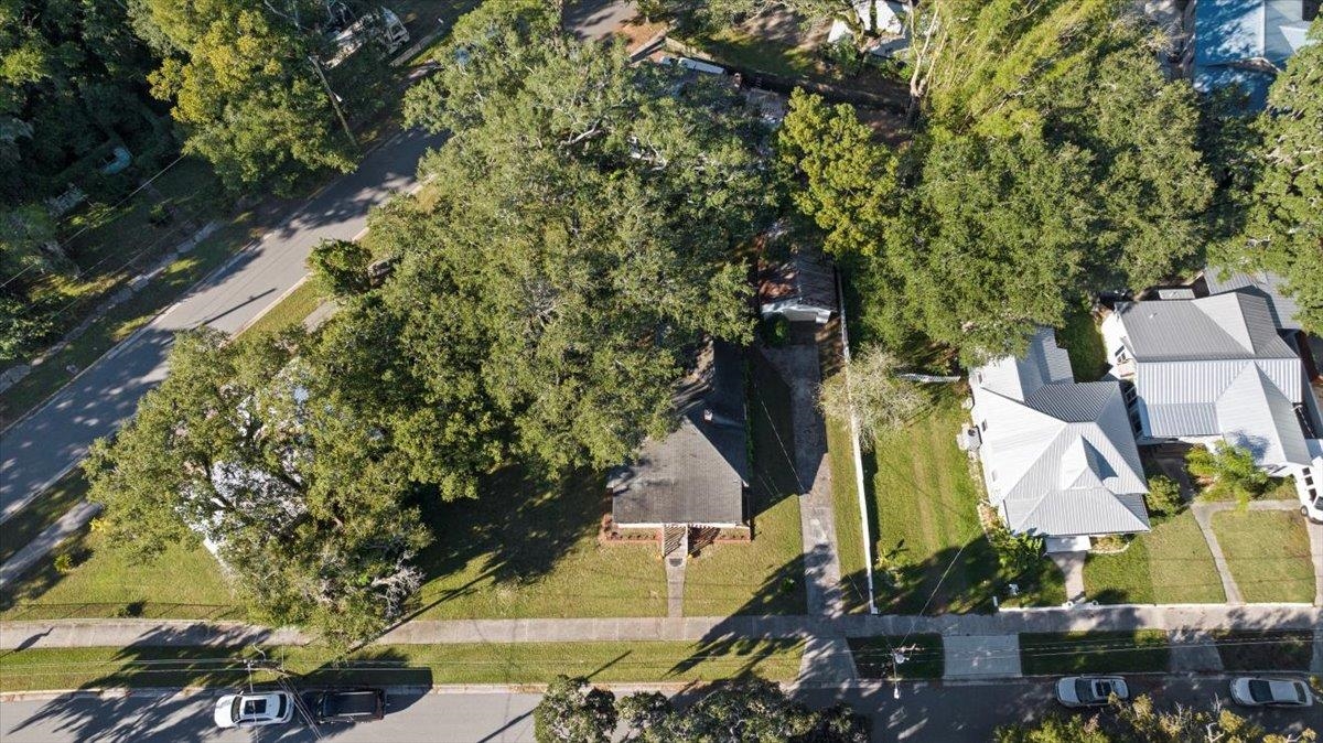10 Clark Street St. Augustine, FL 32084 - Photo 37 of 44 a aerial view of a house with a yard and garden