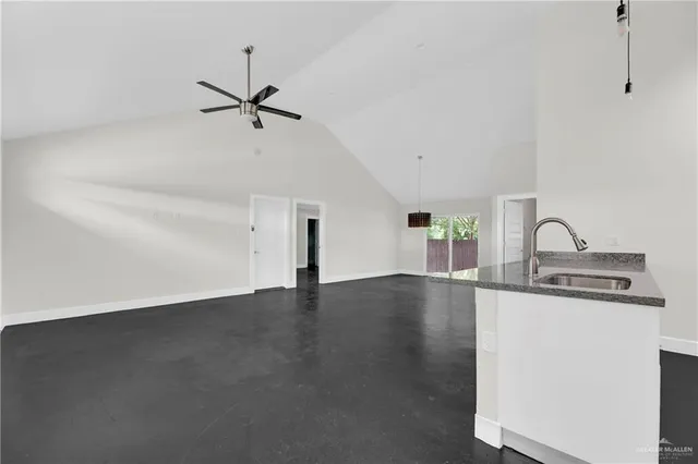 an empty room with closet