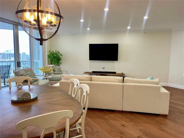 a view of a dining room and livingroom view