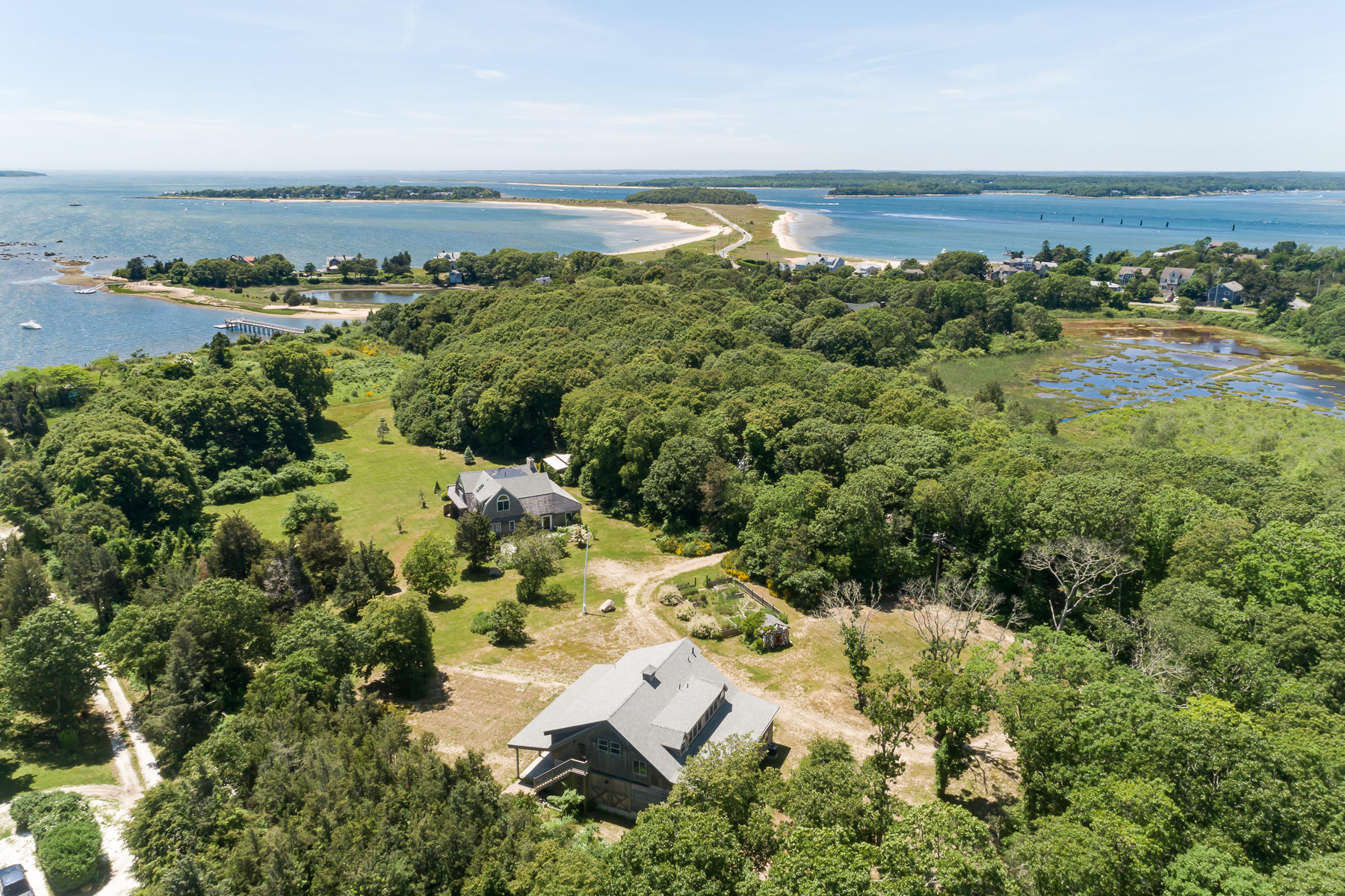 49-55 Rocky Point Road Bourne, MA 02532 - Photo 38 of 42 an aerial view of ocean with residential houses with outdoor space