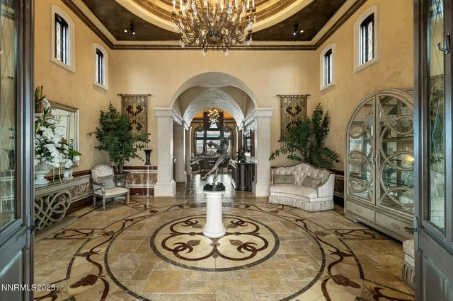 a view of a hallway with washer and dryer