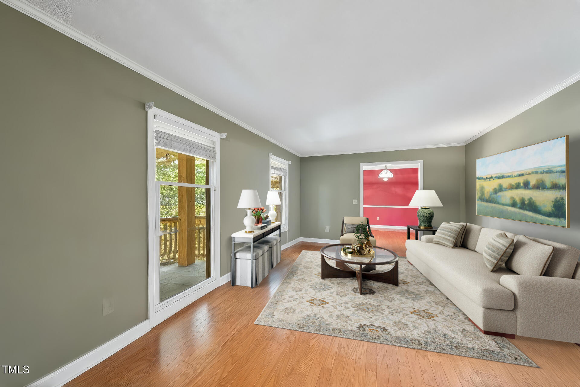 2001 Lovdal Drive Raleigh, NC 27613 - Photo 5 of 42 a living room with furniture and a flat screen tv