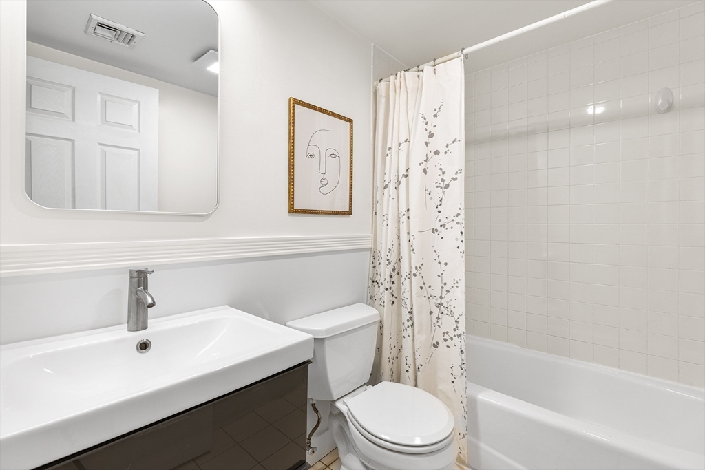 398 Broadway, Unit 2A Somerville, MA 02145 - Photo 14 of 25 a bathroom with a sink a toilet and shower