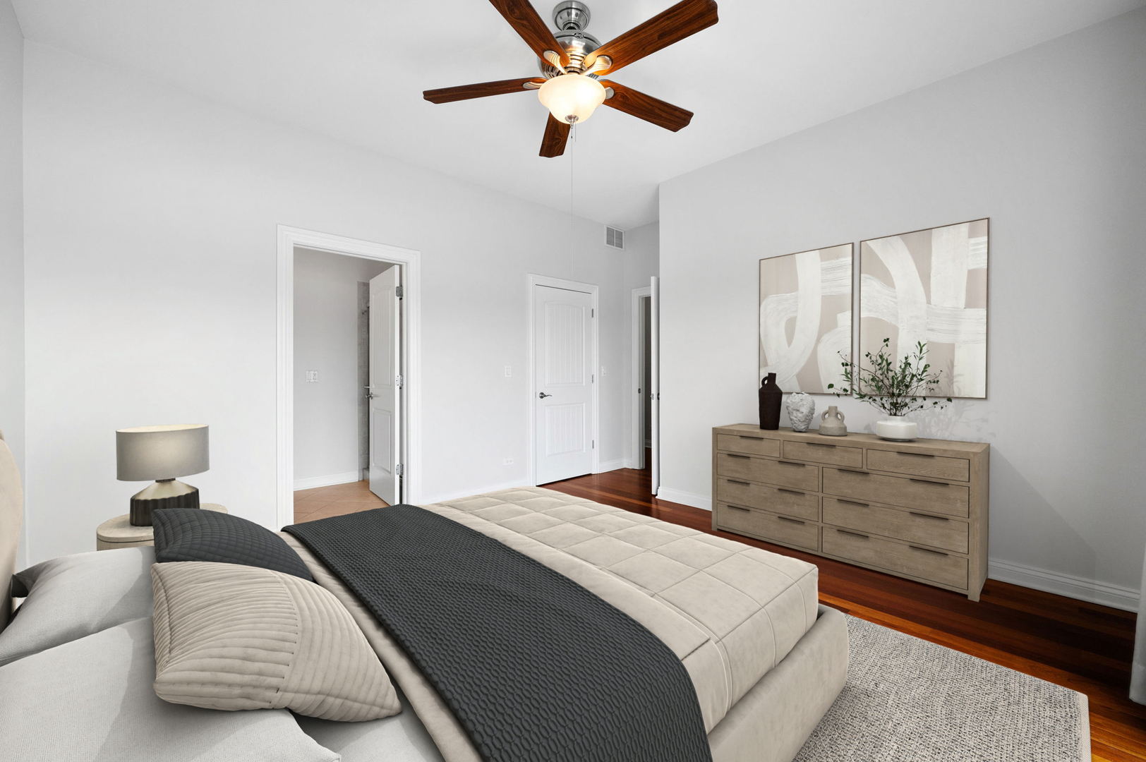 2847 North Pulaski Road, Unit 3S Chicago, IL 60641 - Photo 12 of 25 a bedroom with a bed and a dresser
