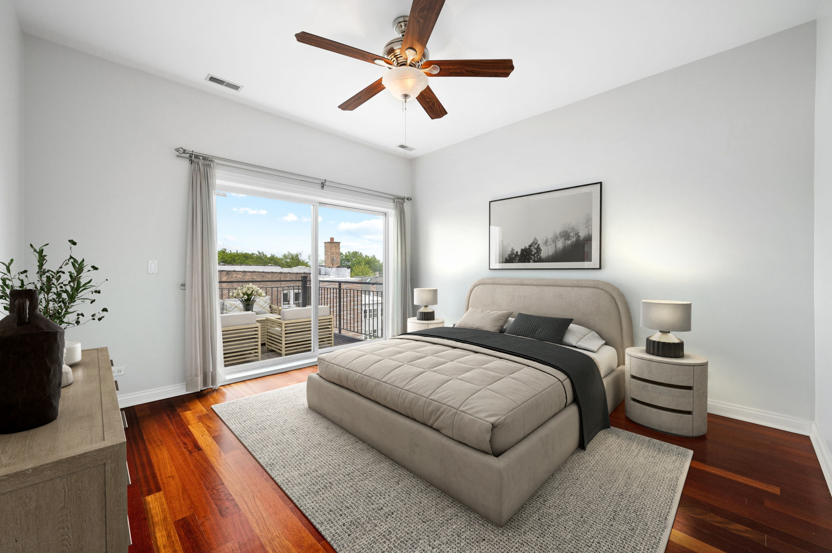 2847 North Pulaski Road, Unit 3S Chicago, IL 60641 - Photo 10 of 25 a bedroom with a large bed and a window