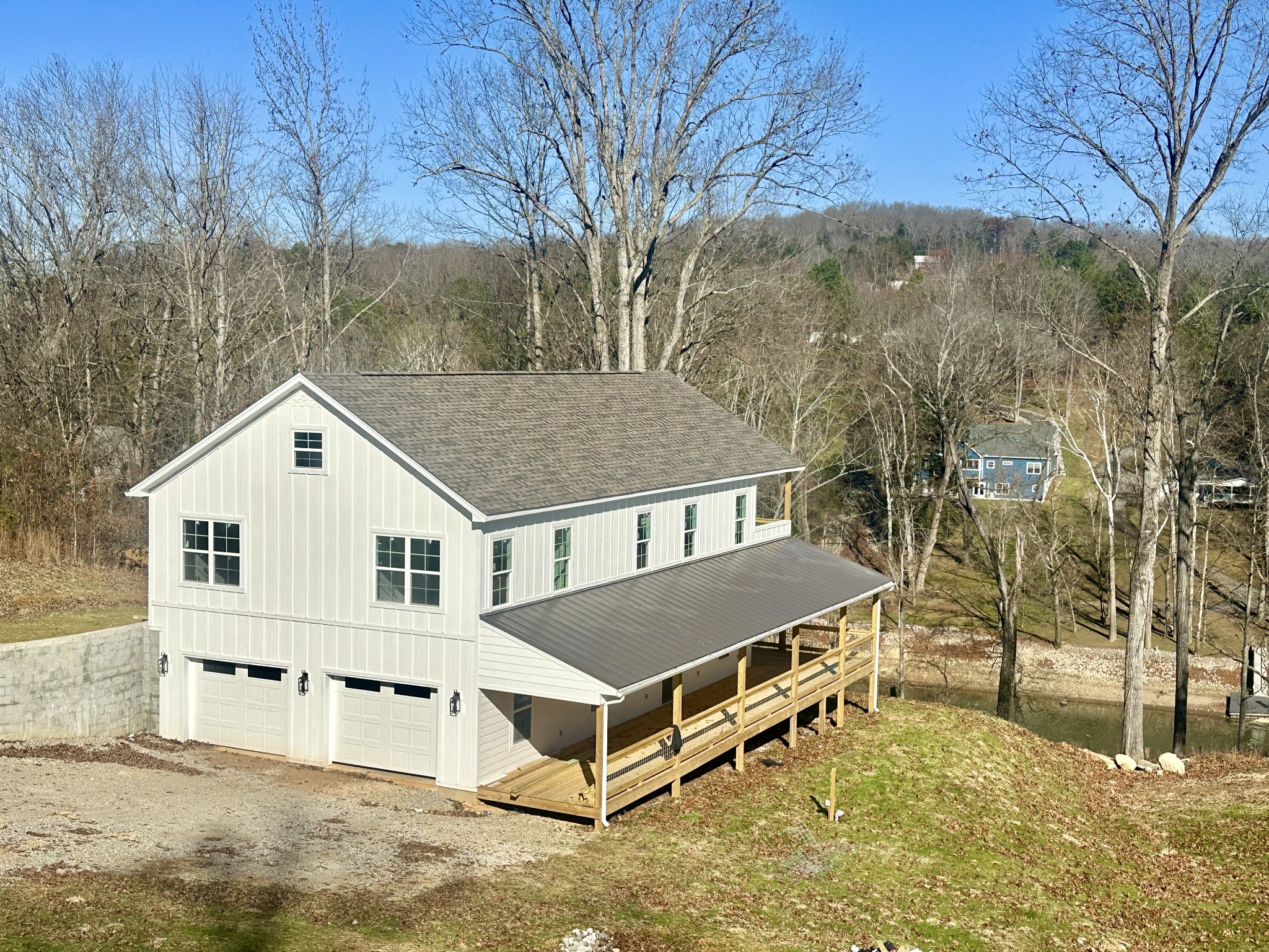 a house with trees in the background