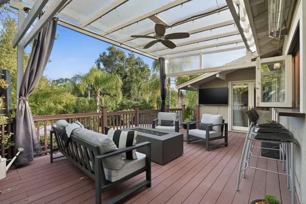 a house view with a garden space