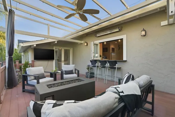 a house view with a garden space