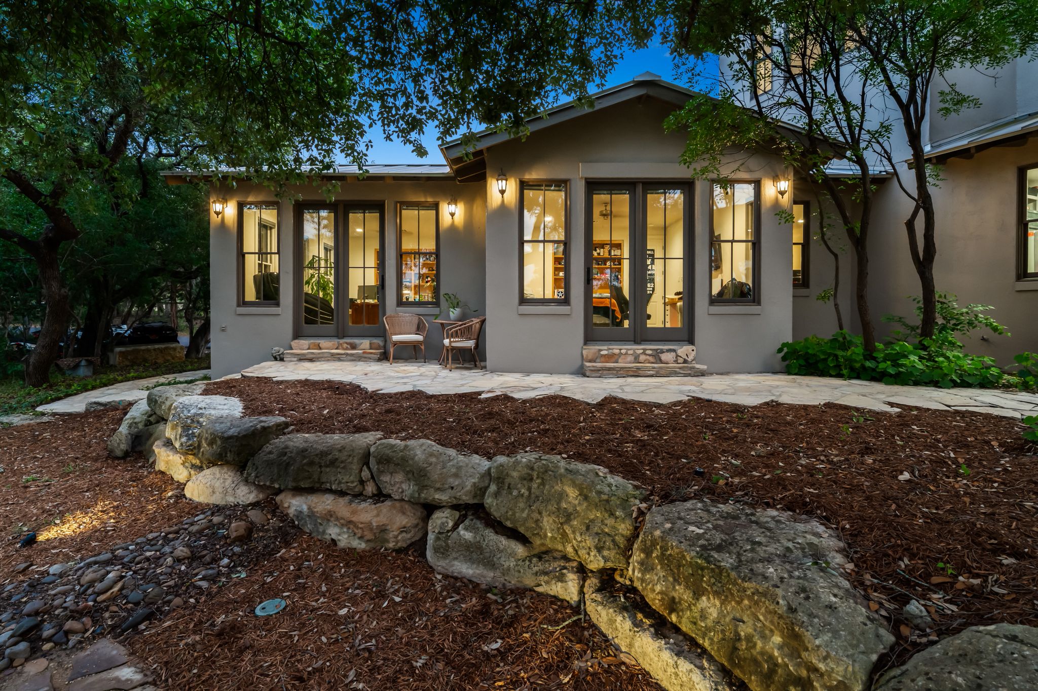 195 Desert Flower Spring Branch, TX 78070 - Photo 39 of 40 Stucco exterior with multiple windows and French doors