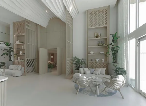 a living room with furniture