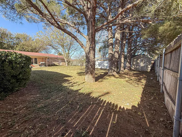 a view of yard along with trees