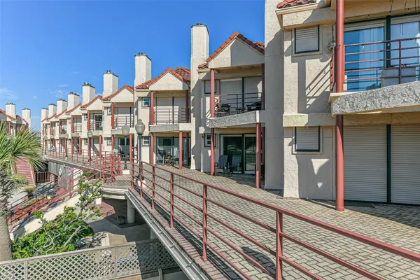a view of a terrace with a garden