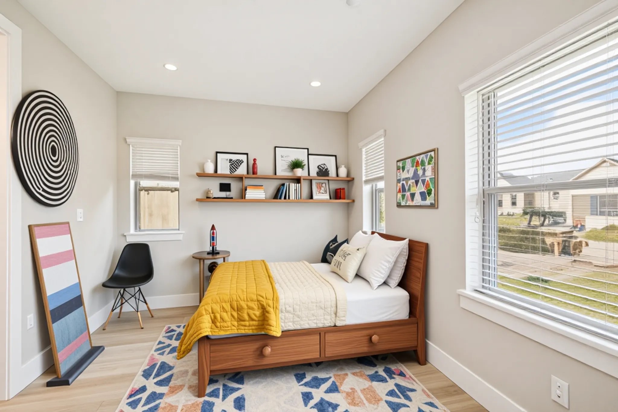 2602 Martinas Ct Spring Spring, TX 77388 - Photo 19 of 24 a bedroom with a bed and a chandelier