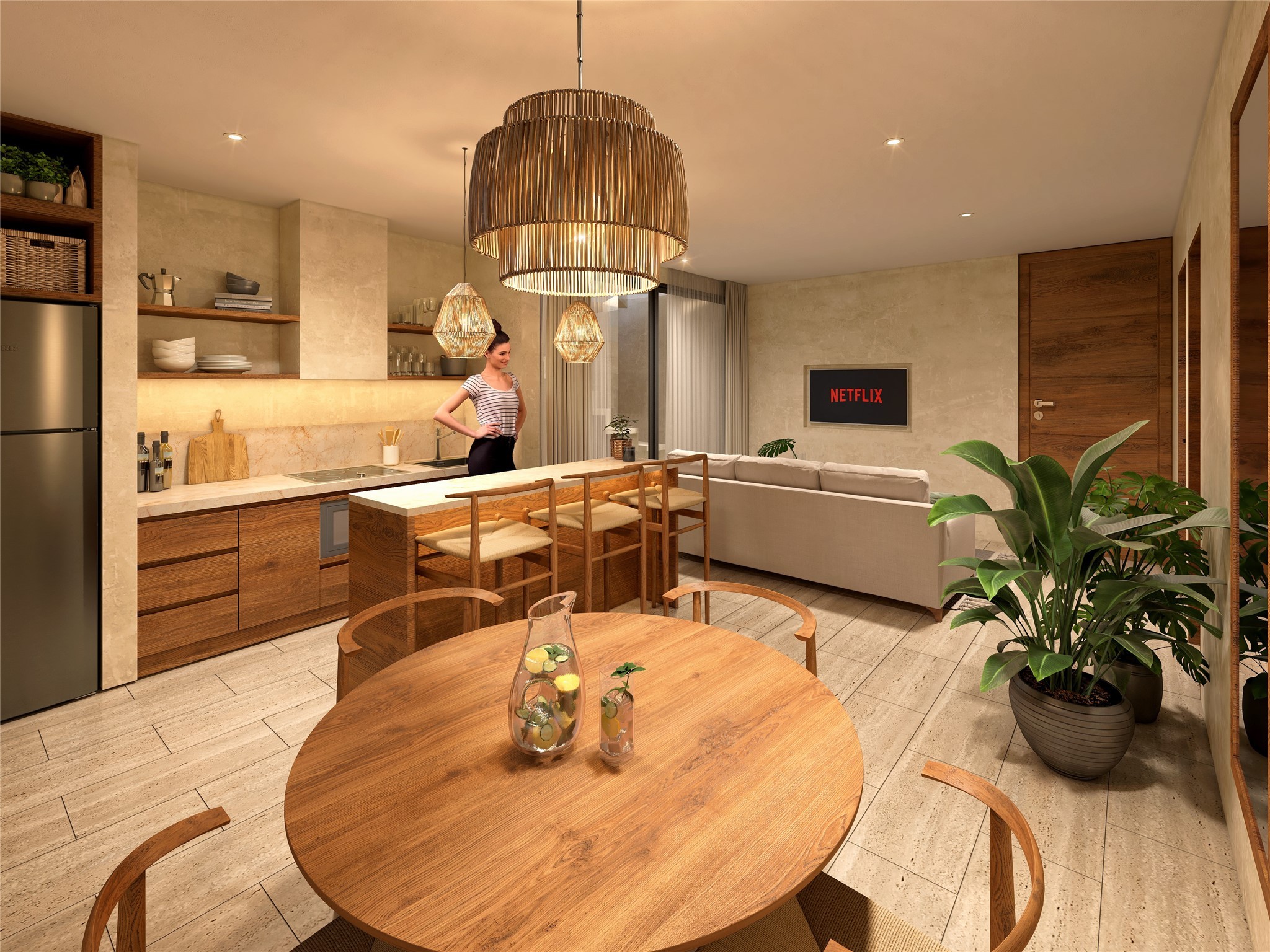 32 Lote 1 Nursery, undefined 77976 - Photo 18 of 32 a room with stainless steel appliances a dining table wooden floor and kitchen view