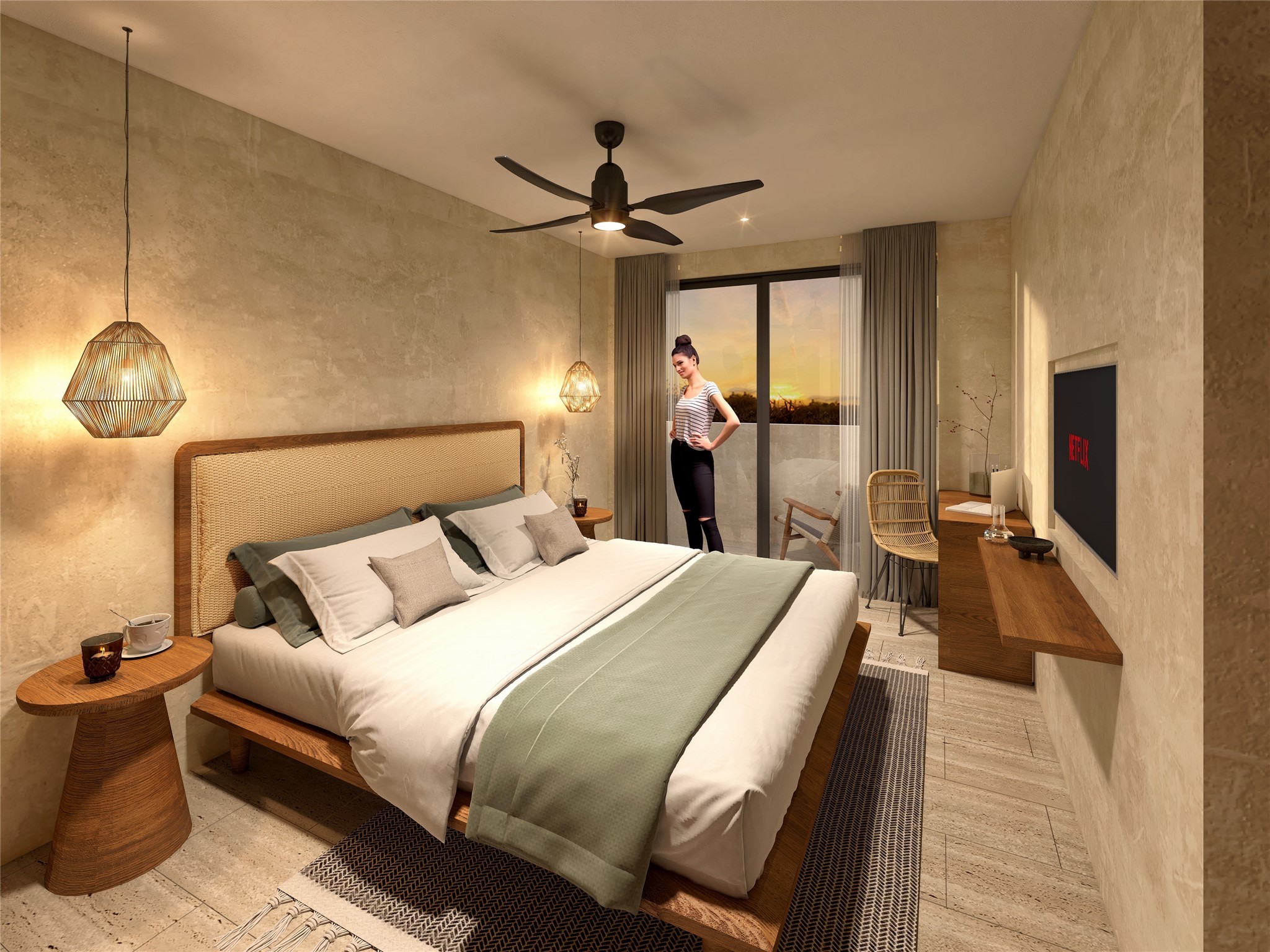 32 Lote 1 Nursery, undefined 77976 - Photo 27 of 32 a bed room with a bed and a chandelier