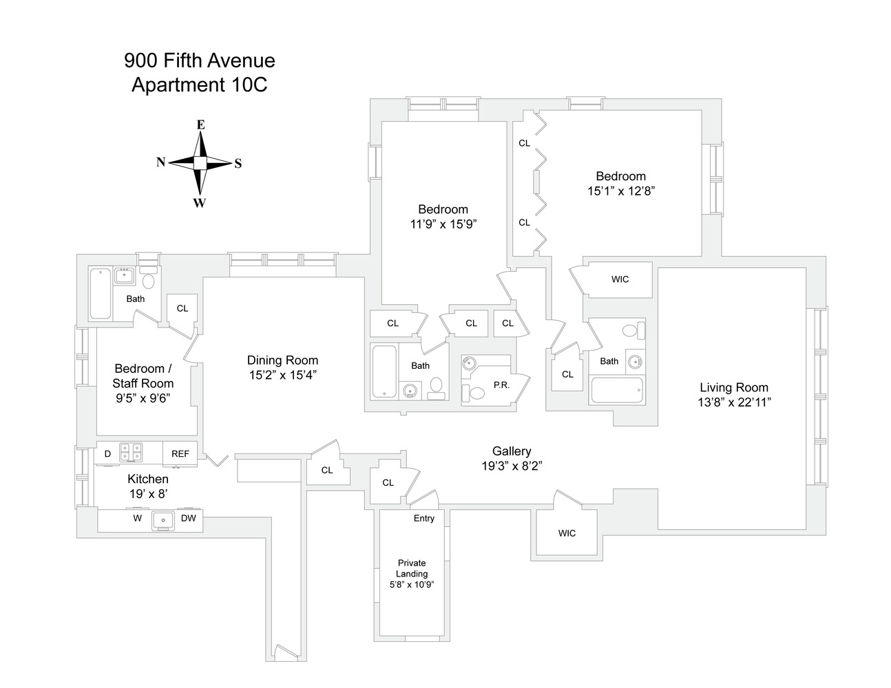 900 5th Avenue, Unit 10C Manhattan, NY 10021 - Photo 14 of 15 a picture of a wall with white and white