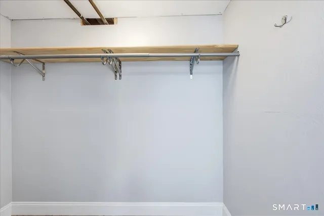 a close view of closet
