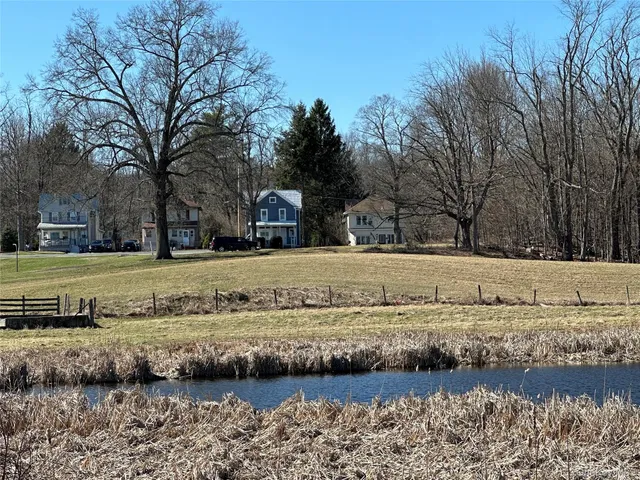 a view of a yard with trees
