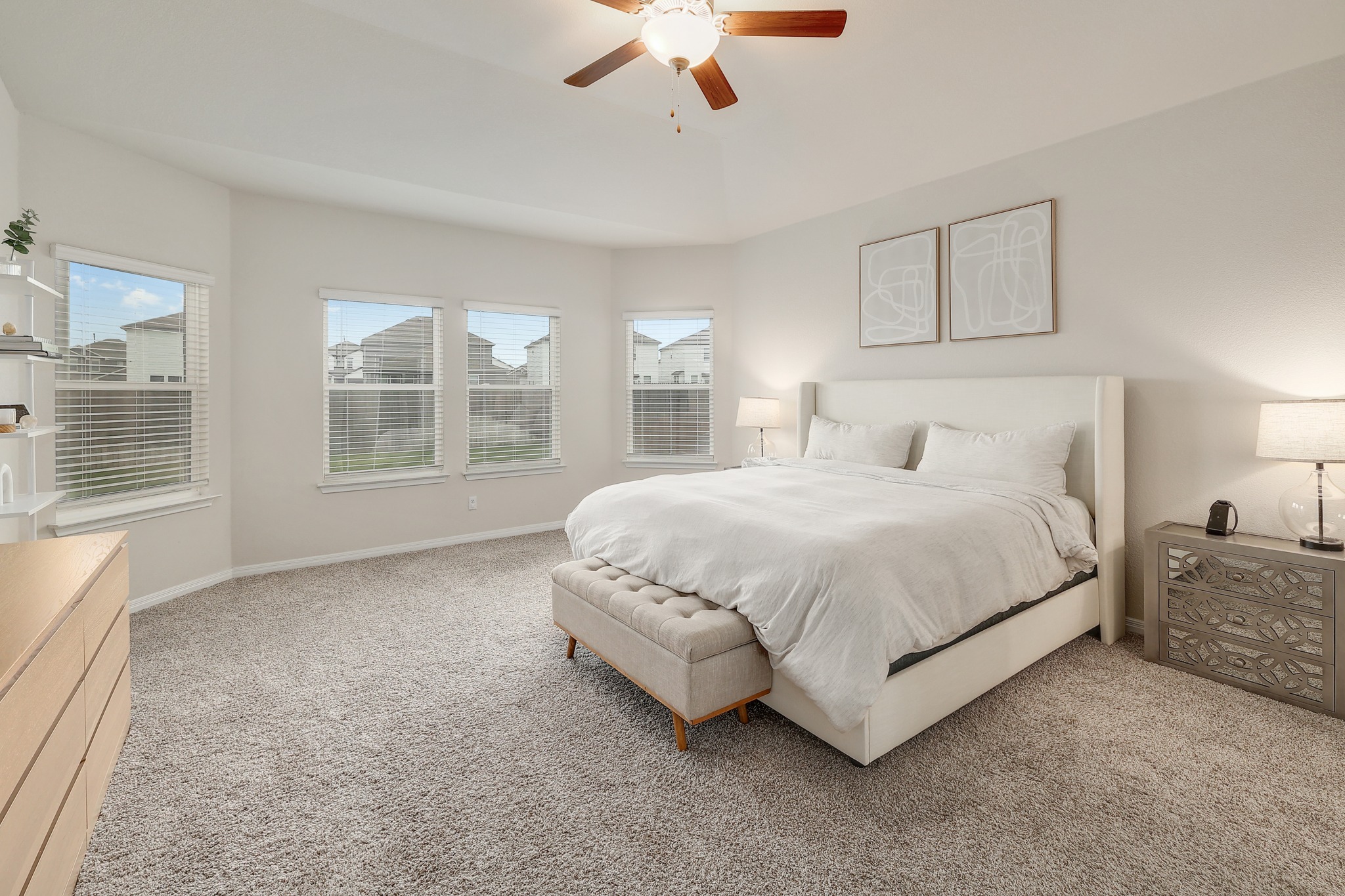 144 Sungrove Trail Georgetown, TX 78628 - Photo 10 of 40 Tucked away privately in the back of the home, the primary bedroom offers the perfect spot for rest and relaxation