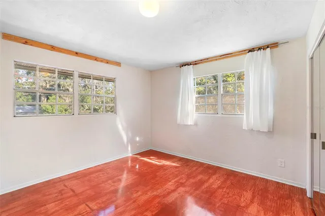 an empty room with a window