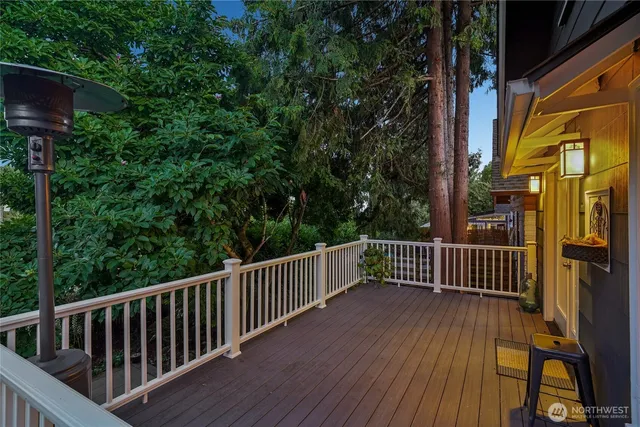 a view of a wooden deck