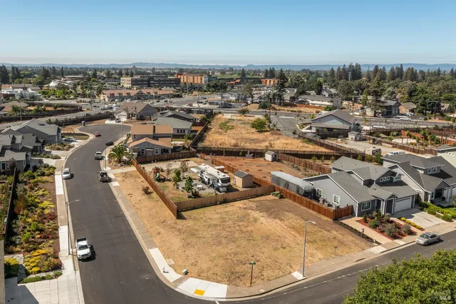 an aerial view of a house