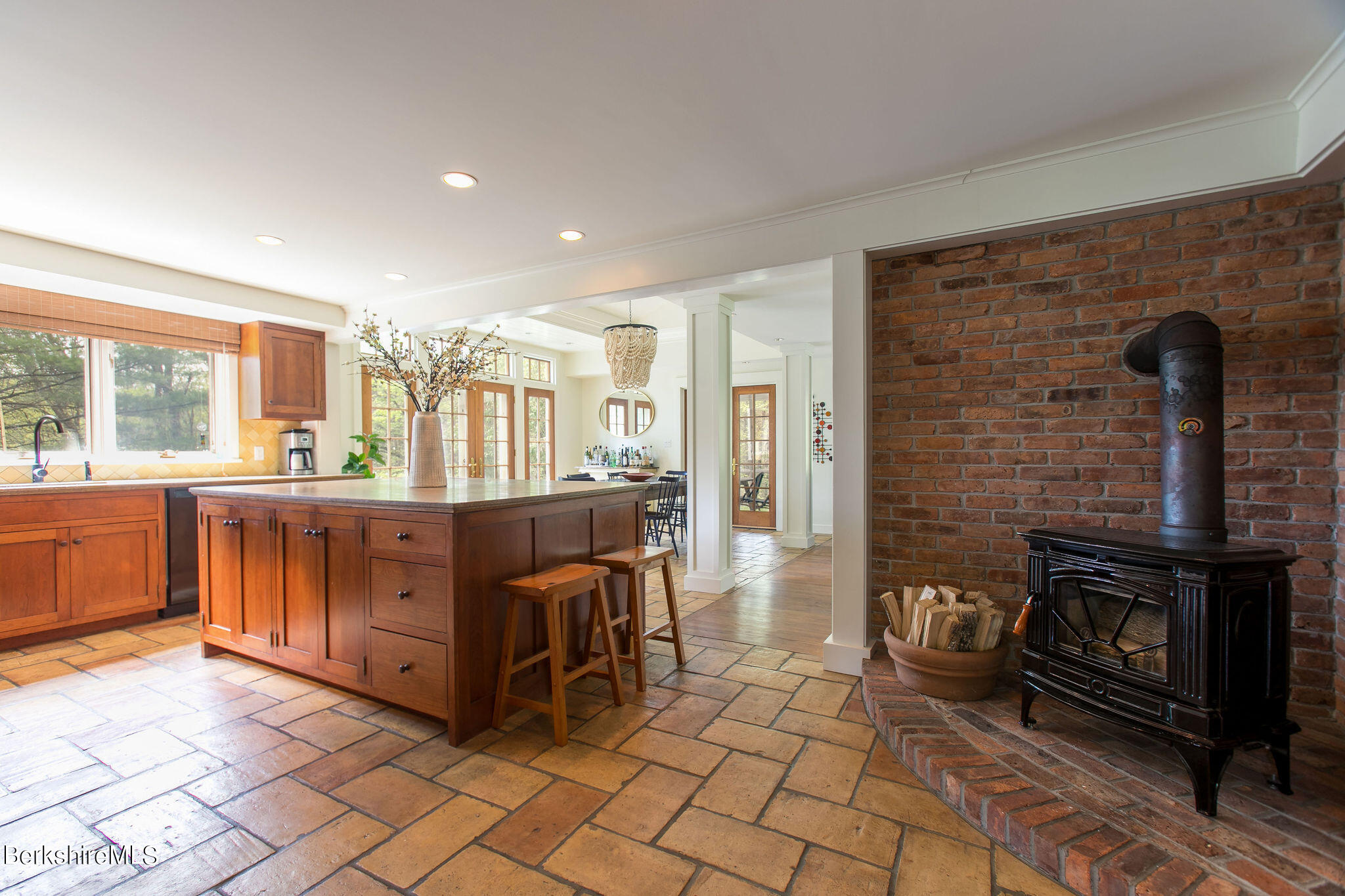15 W Road Alford, MA 01266 - Photo 13 of 64 a kitchen with stainless steel appliances granite countertop a stove a sink and a refrigerator