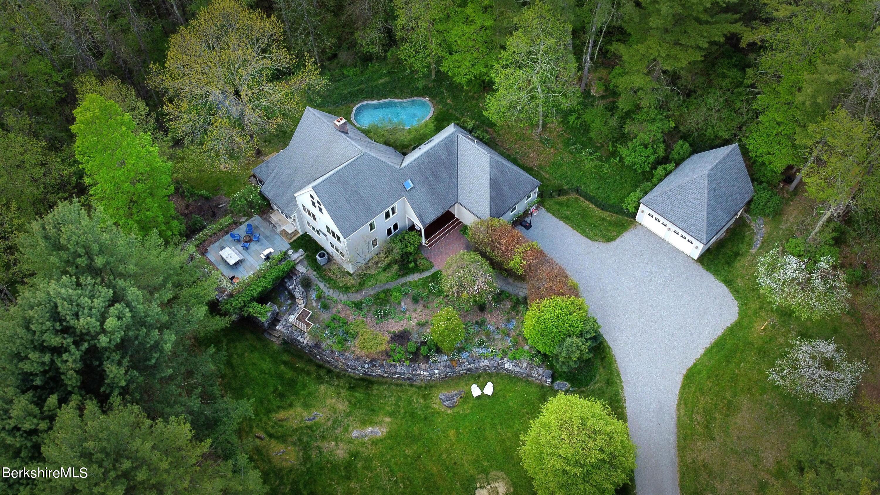15 W Road Alford, MA 01266 - Photo 2 of 64 an aerial view of a house with a garden