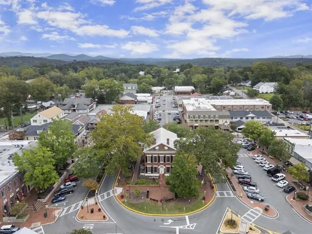 an aerial view of multiple house
