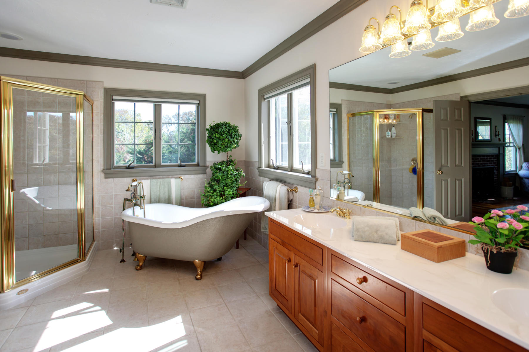 58 Torrey Road East Sandwich, MA 02537 - Photo 26 of 34 a spacious bathroom with a tub sink and mirror