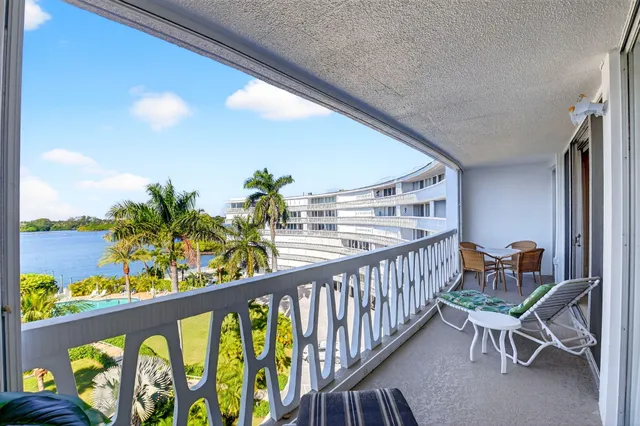 a view of a swimming pool with a yard