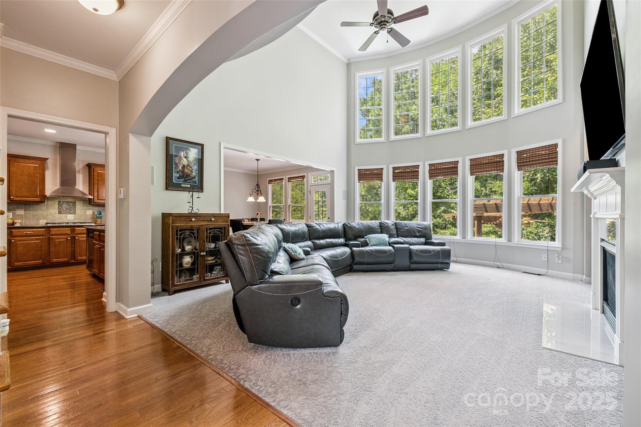 9142 Drayton Lane Indian Land, SC 29707 - Photo 12 of 48 a living room with furniture large windows and flat screen tv