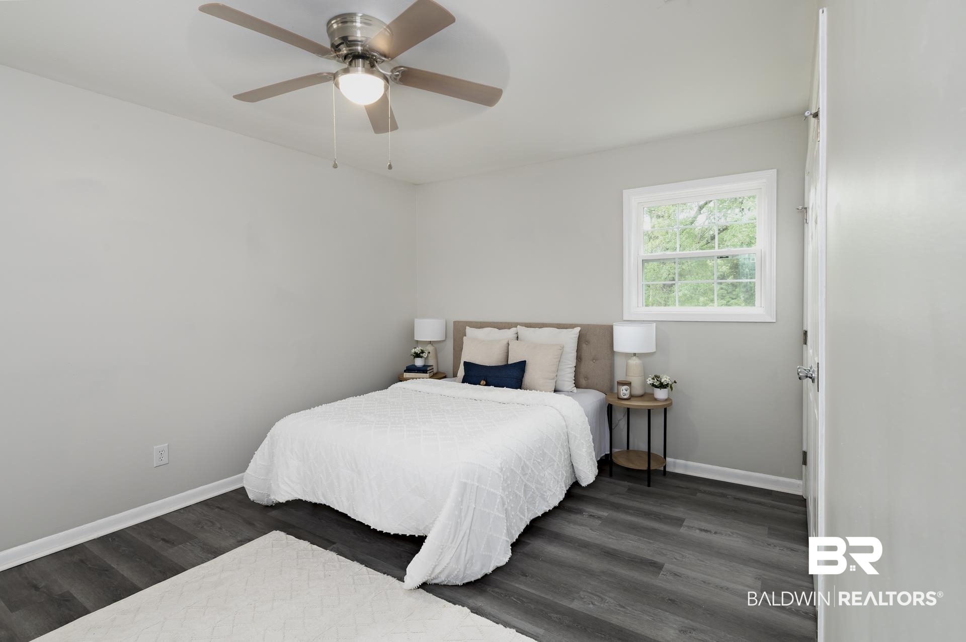 5922 Sunnyside Drive Mobile, AL 36619 - Photo 33 of 51 Bedroom with wood finished floors, baseboards, and a ceiling fan