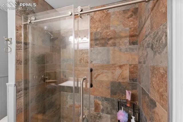 a bathroom with a shower