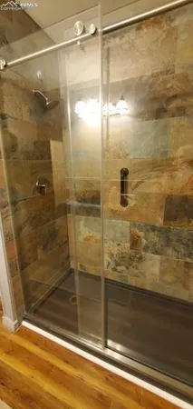 a bathroom with a shower