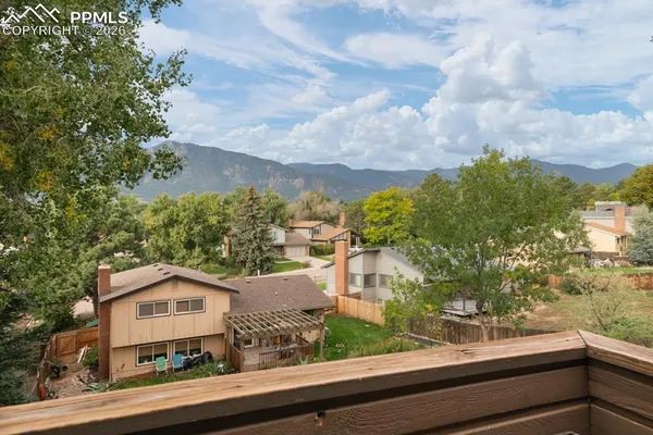 a view of a city from a balcony