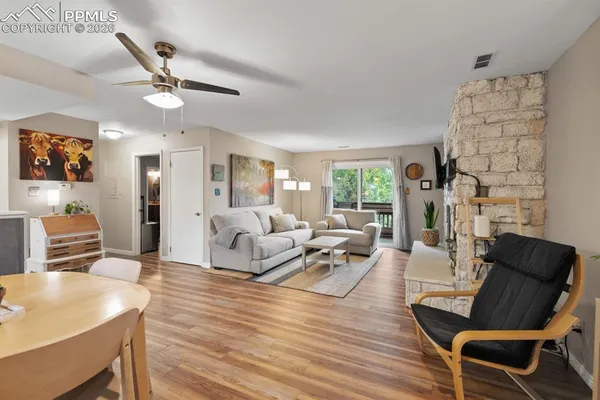 a living room with furniture