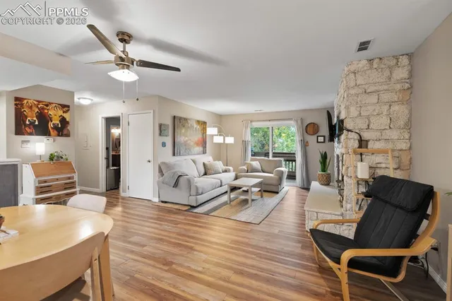 a living room with furniture