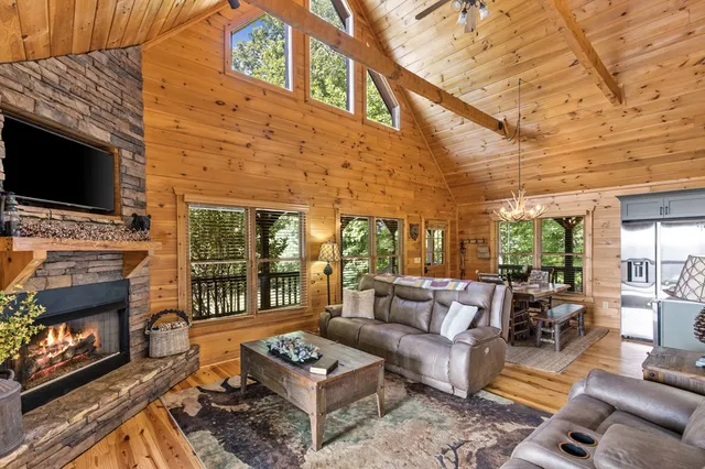 a view of a balcony with wooden floor