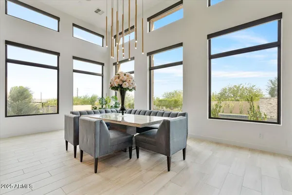 a view of lake and mountain