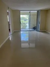 an empty room with windows