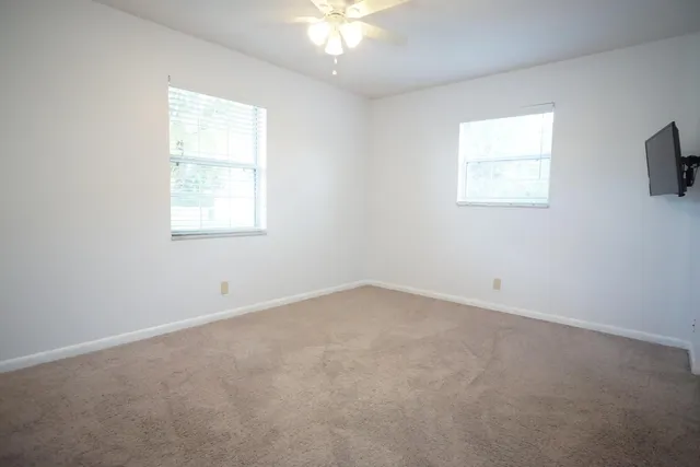 an empty room with a window