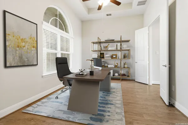 an empty room with windows