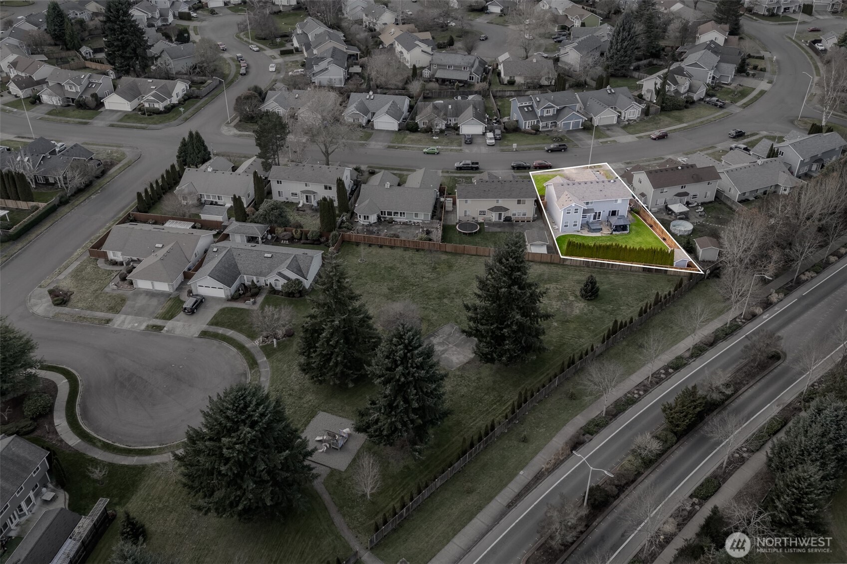 5513 Park Pl Loop Southeast Lacey, WA 98503 - Photo 33 of 33 an aerial view of a residential houses with outdoor space