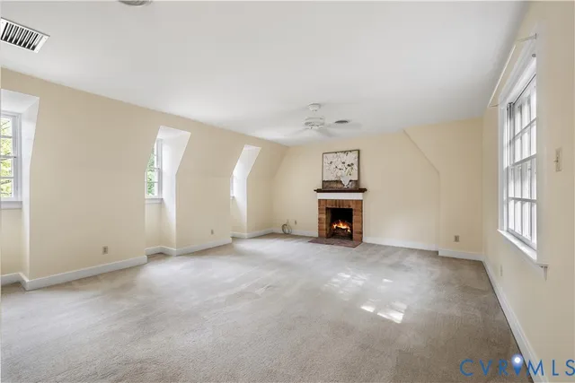 an empty room with windows