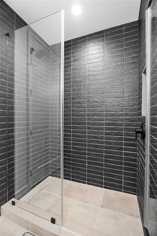 a bathroom with a shower
