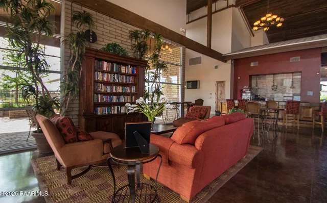 a view of a patio with swimming pool