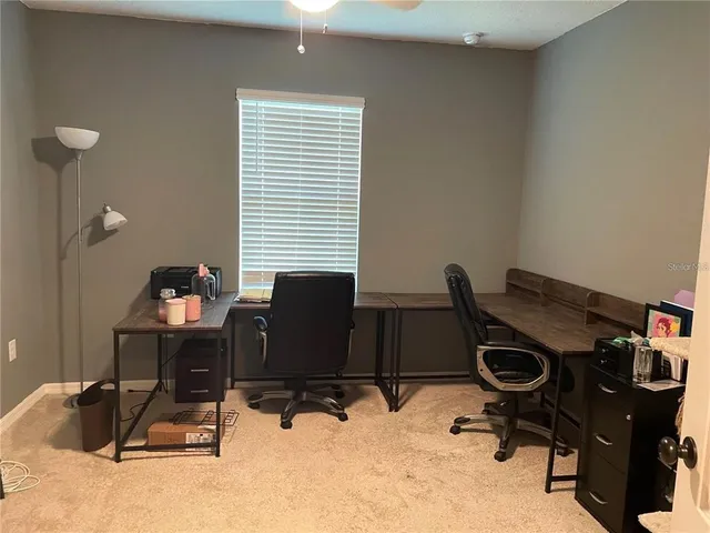 a view of workspace with a window