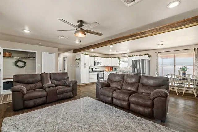 a living room with furniture